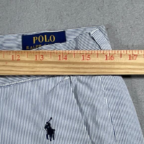 Polo Ralph Lauren‎ Shorts Men 32 Blue Pinstripe All-Over Pony Embroidered Preppy - Picture 4 of 12